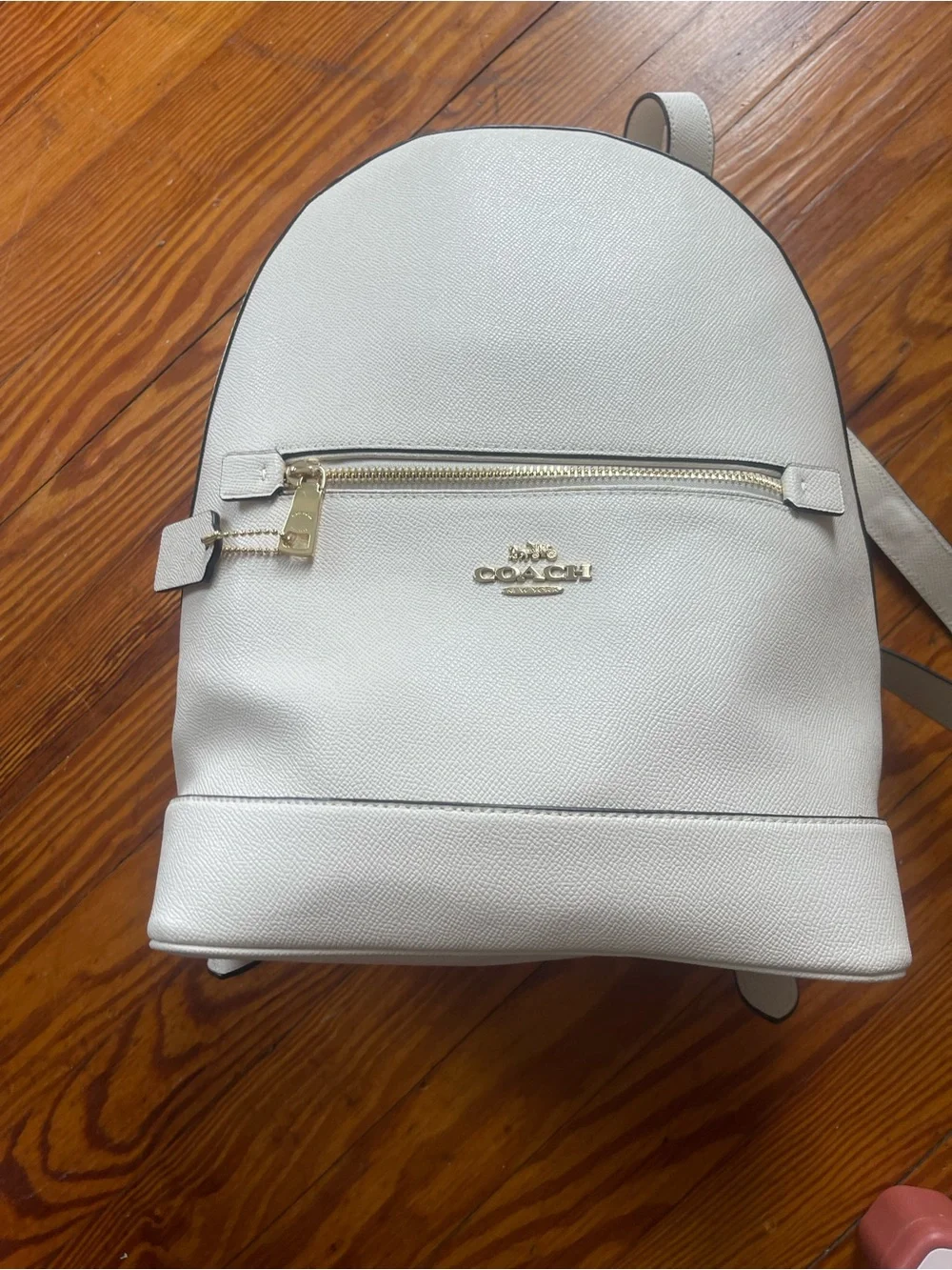 Coach Kenley Chalk White Pebbled Leather Mini Backpack